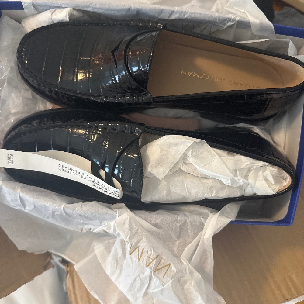 BLACK LEATHER LOTTIE LOAFERS